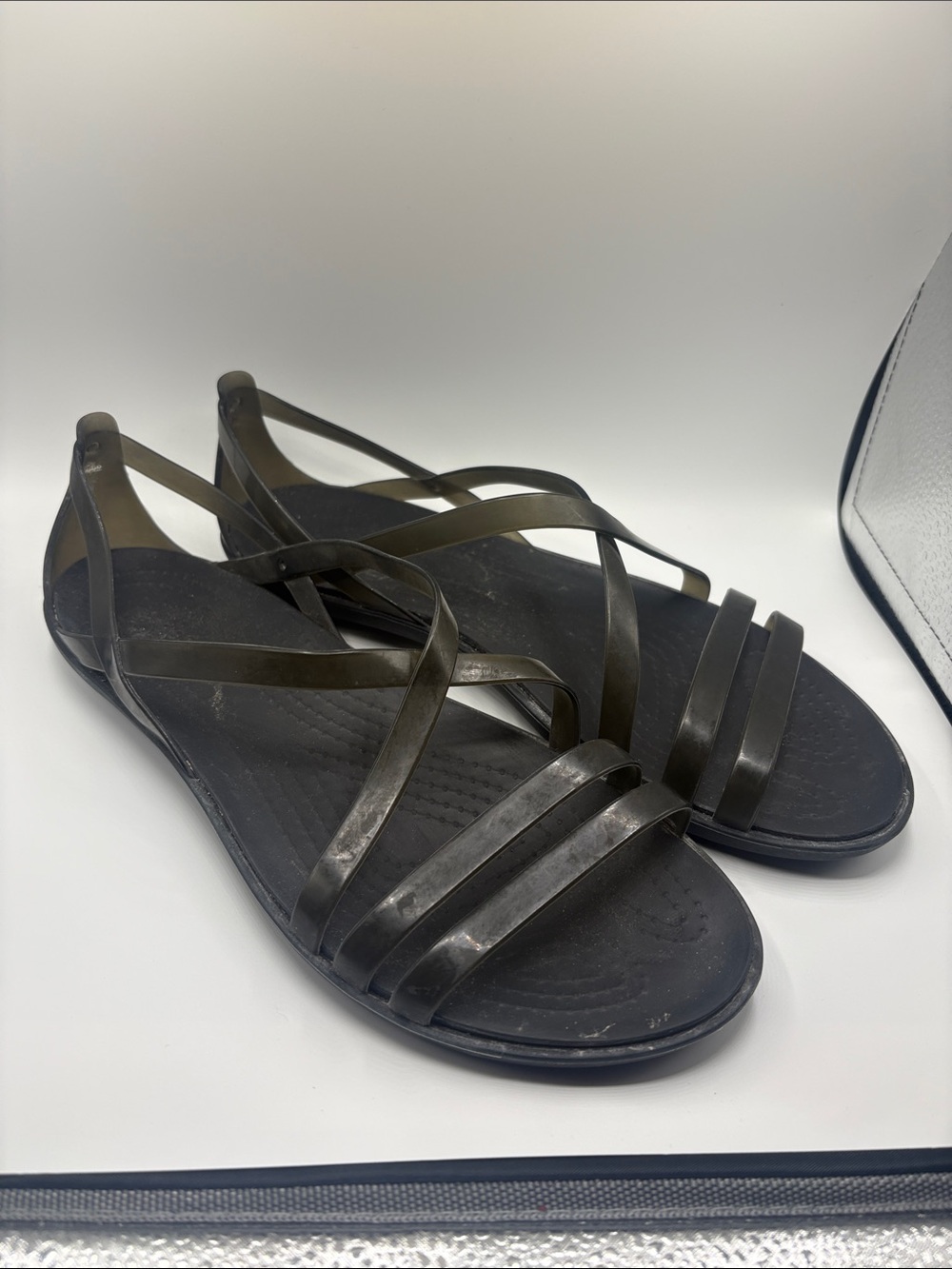 CROCS Black Multi-Strap Jelly Sandals